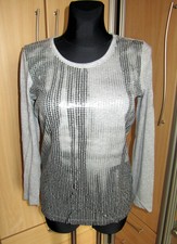 modisches Shirt mit asymmetrisch angeordneten Pailletten, Gr.38, TOP!