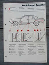 FORD CONSUL GRANADA MK1 + COUPE Hohlraumschutz Versiegelungs Plan Orig70er A42S.