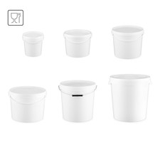 Eimer mit Deckel 1 3 5 10 20 30 L Liter Weiß Leereimer Kübel lebensmittelecht