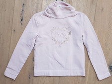 C&A Palomino Sweatshirt Pulli rosa Gr. 140 goldenes Glitzerprint Stehkragen