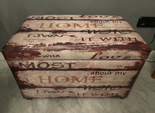 Sitztruhe Vintage Shabby Schriftzug 65x40x42 cm - TOPZUSTAND