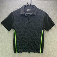 Nike Golf Tour Performance Dri Fit Poloshirt Herren M schwarz grün kurzarm