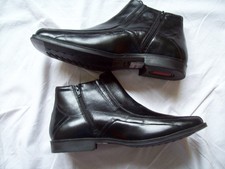 Neu ungetr BUGATTI warme Herren Leder Schuhe Stiefletten gefüttert Gr.46 schwarz