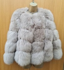 10-12 UK Karen Millen Medium Beige Grau im Trend Kunstfell Mantel Jacke Blazer