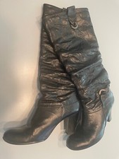 Langschaft Stiefel von TAMARIS schwarz kniehoch crash Leder 39 guter Zustand