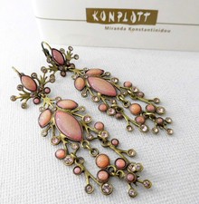 KONPLOTT "Filigree" Ohrringe lang Antik Brass Swarovskielements