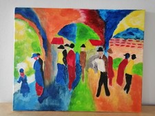 Unter den Lauben von Thun, handgemaltes Acrylbild nach August Macke in 50x40cm