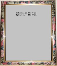 Wandspiegel in romantischem Holzrahmen 69 x 59 cm Außenmaß