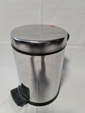 Stabiler Hailo 5 Liter Bad Kosmetik Treteimer aus Metall Hochglanz Chrome Blech