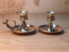 Vintage Medium Messing Wee Willie Winkie Kerzenhalter + zusätzlicher Halter