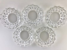 5 Schalen aus Glas mit Kristalloptik Vintage Schälchen Unterteller Dessert Deko