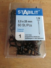 60 Stück Schwarze Stifte 2,5x25mm mit großen Kopf  Stifte / Aktion KKd