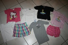 Shirtpaket mit Shorts und Hotpants, 8 Teile, Gr.98,104,110, für Mädchen
