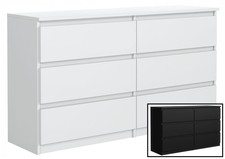 Kommode mit 6 Schubladen Sideboard Schrank Anrichte Highboard 120 weiß holz
