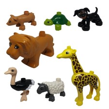 LEGO Duplo Tiere Bauernhof Zoo Nilpferd Elefant Strauß Löwe Huhn Hund Katze viel