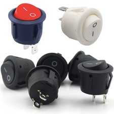 ✅ KFZ Kippschalter Wippschalter EIN / AUS 2 PIN DC 12V / AC 230V / 6A 15mm Rund 