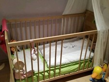 Babybett Gitterbett Sonoma Eiche + Matratze