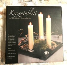 Kerzentablett mit 25 fixierten Kerzendornen Kerzenhalter Kerzenteller Deko 