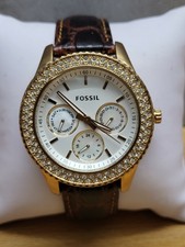 Fossil ES3104 Damen Uhr Armbanduhr Leder Braun Rose