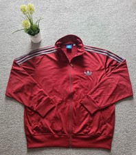 Adidas Originals Jacke Firebird Trainingsjacke  XL rot grau Sweatjacke Vintage