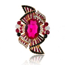 Rose Anstecknadel Groß Brosche für Damen Ventilator Markante Design Schmuck