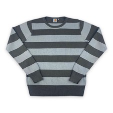 Carhartt gestreifter ""Sailor Pullover"" Baumwolle Pullover zweimal grau klein