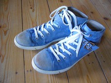 Schöne Leder-Sneaker von Paul Green, blau mit Vintage-Effekten, Top! Gr.  42