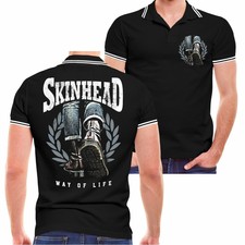 POLO Shirt Skinhead a way of life oi Stiefel mit kragen knopfleiste skins boots
