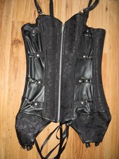 Corsage schwarz Gr.s, UNGETRAGEN, florales muster, sexy, 1++++Gothik