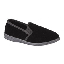 Zedzzz Ross Herren Winter Indoor Outdoor Warm Komfort Slipper volle Hausschuhe schwarz