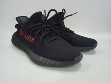 Adidas Herren Schwarz & Rot Leinen Schnürung Yeezy Boost 350 V2 Turnschuhe Größe UK8,5