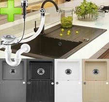 Granitspüle Küchenspüle Granit Siphon Einbauspüle Spülbecken Spüle Granit 76x45