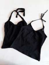 Paket Konvolut 2x Top Oberteil Neckholder Trägershirt Schwarz S bauchfrei