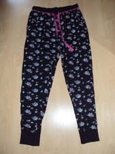Schwarze Hose mit Blumenmotiv - Janina - Gr.36/38