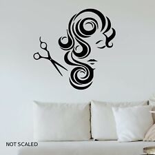 Friseur Wand Kunst Sticker Haare Schneiden Salon Wand Raum a4 Größe Aufkleber-Schwarz