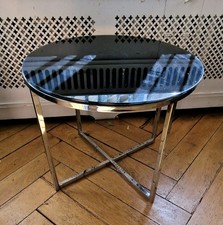 0006 Glastisch rund schwarz aus Büroauflösung