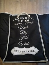 Wäschekorb laundry room schwarz weiß kordel primark Haushalt Wäsche