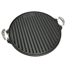 Grillplatte Wendeplatte Gusseisen Grillaufsatz rund Wende Grill BBQ 43cm B-Ware