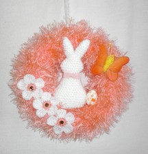 Ostern Türkranz Wandkranz Osterhase Kranz Wanddeko Handarbeit orange