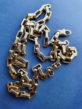 DESIGNER Brev Fancy 9ct 375 Block Box Kette. sehr einzigartig 18"