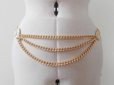 Brandneu ohne Etikett Vintage 1990er goldfarben Metall drapiert Kunstmünze Charm Bauchkette Gürtel