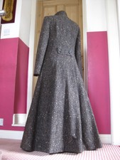 PER UNA langer Wollmantel 20 18 M&S Tweed viktorianisches Reiten passt Flare italienischer Stoff