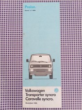 VW T3 Transporter syncro / Caravelle syncro Preisliste 03.07.1989
