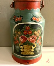 Alte Milchkanne - Bauernmalerei- verkupfert - ohne Deckel - Gebraucht