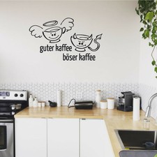 Wandtattoo Aufkleber Sticker Wanddeko Guter Kaffee böser Kaffee