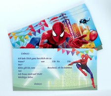 8 Stück Spiderman Einladungskarten Kinder Geburtstag+ 8 Stück passende Umschläge