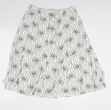 Saloon Damen Weiß Blumenmuster Polyester Swing Rock Größe L