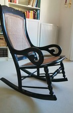 Schaukelstuhl,Vintage,Holz, Rattan