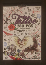 Tattoo Stickeralbum / Stickerbuch, 6 Bögen