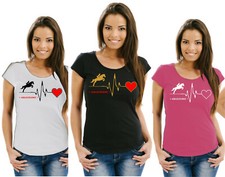 Pferdeshirt Pferde Reiten Reitsport Damen T-Shirt Damenshirt Herzlinie Motiv 6